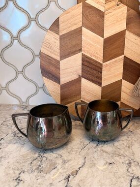 Empire Crafts Silver Creamer and Sugar Bowl Set
